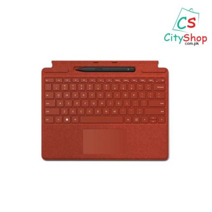 Surface Pro Signature Poppy Red Keyboard with Black Slim Pen 2