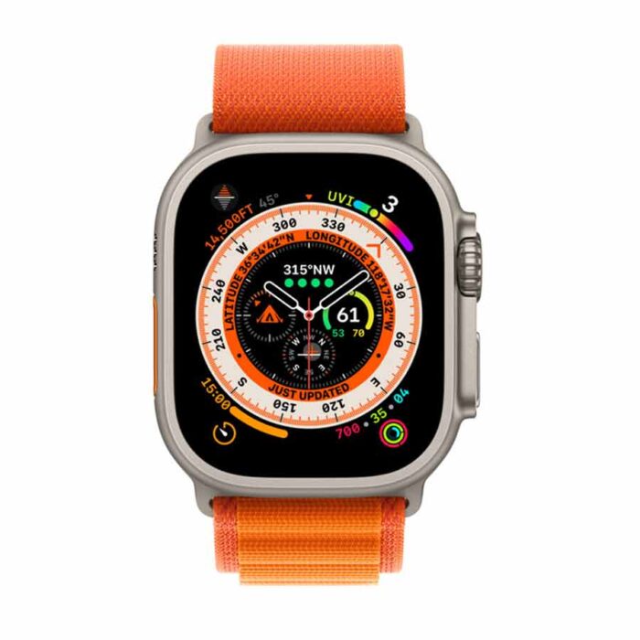 Apple Watch Ultra Titanium 49MM Case with Alpine Loop Orange GPS + Cellular MQDY3