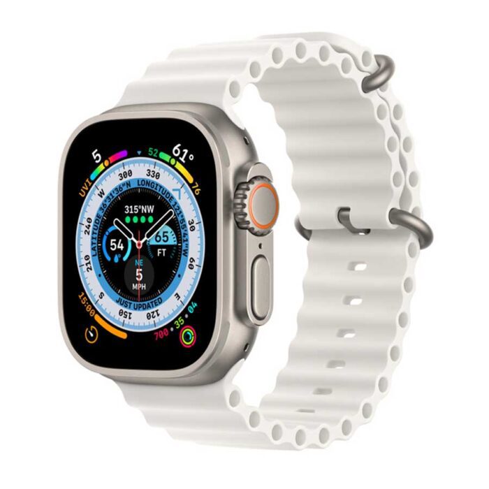 Apple Watch Ultra Titanium 49MM Case with White Ocean Band GPS + Cellular MQE93