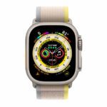 Apple Watch Ultra Titanium 49MM Case with Yellow Beige Trail Loop MQEG3