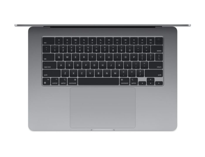 apple macbook air 15-inch m2 spacegray keyboard view 2023