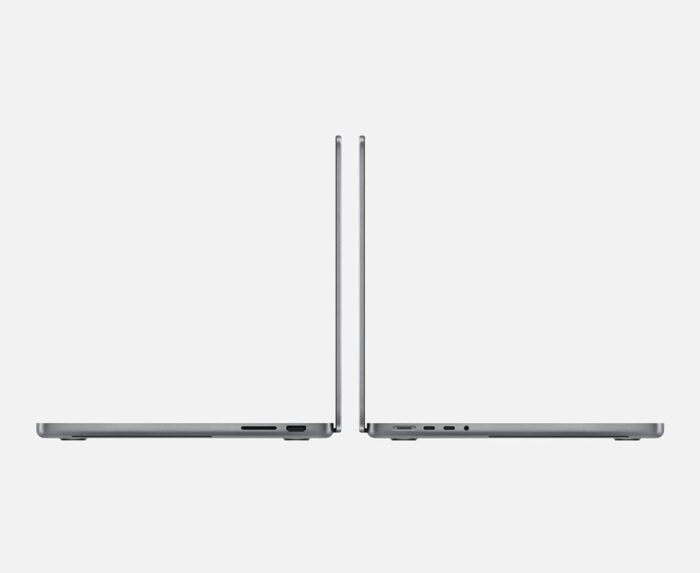 macbook pro m3 max 14inch 16inch space gray 2023 ports side pic