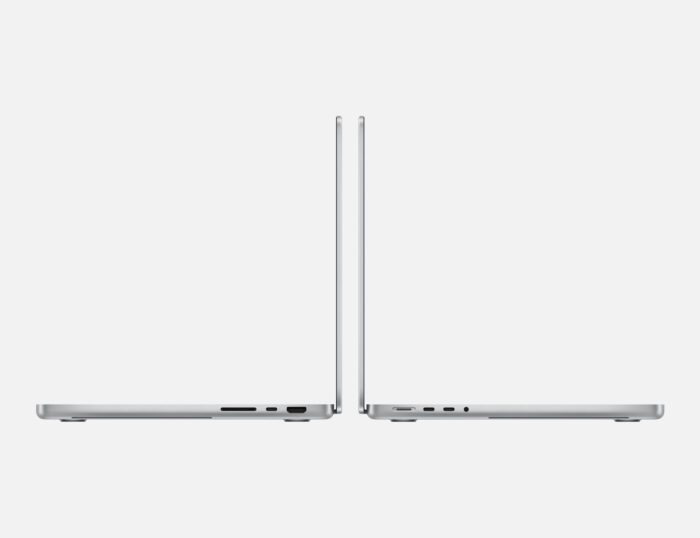 macbook pro 14-inch & 16inch M3 chip side pic Silver 2023
