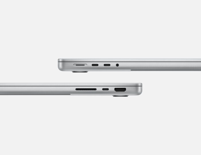 macbook pro 14-inch & 16inch M3 chip side ports pic Silver 2023