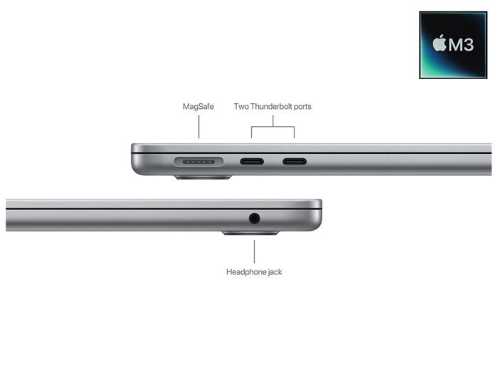apple macbook air m3 13.6-inch side ports pic