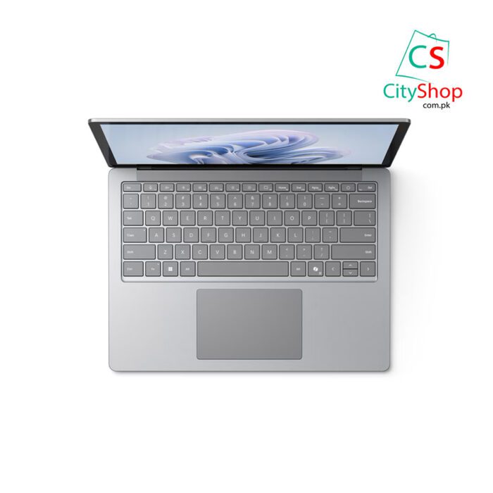 Microsoft surface laptop 6 keyboard view platinum color